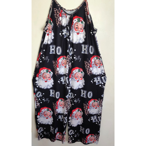 Santa Claus Romper Jumpsuit Plus Sz 5 X Christmas Lightweight Sleeveless Party - Picture 1 of 16